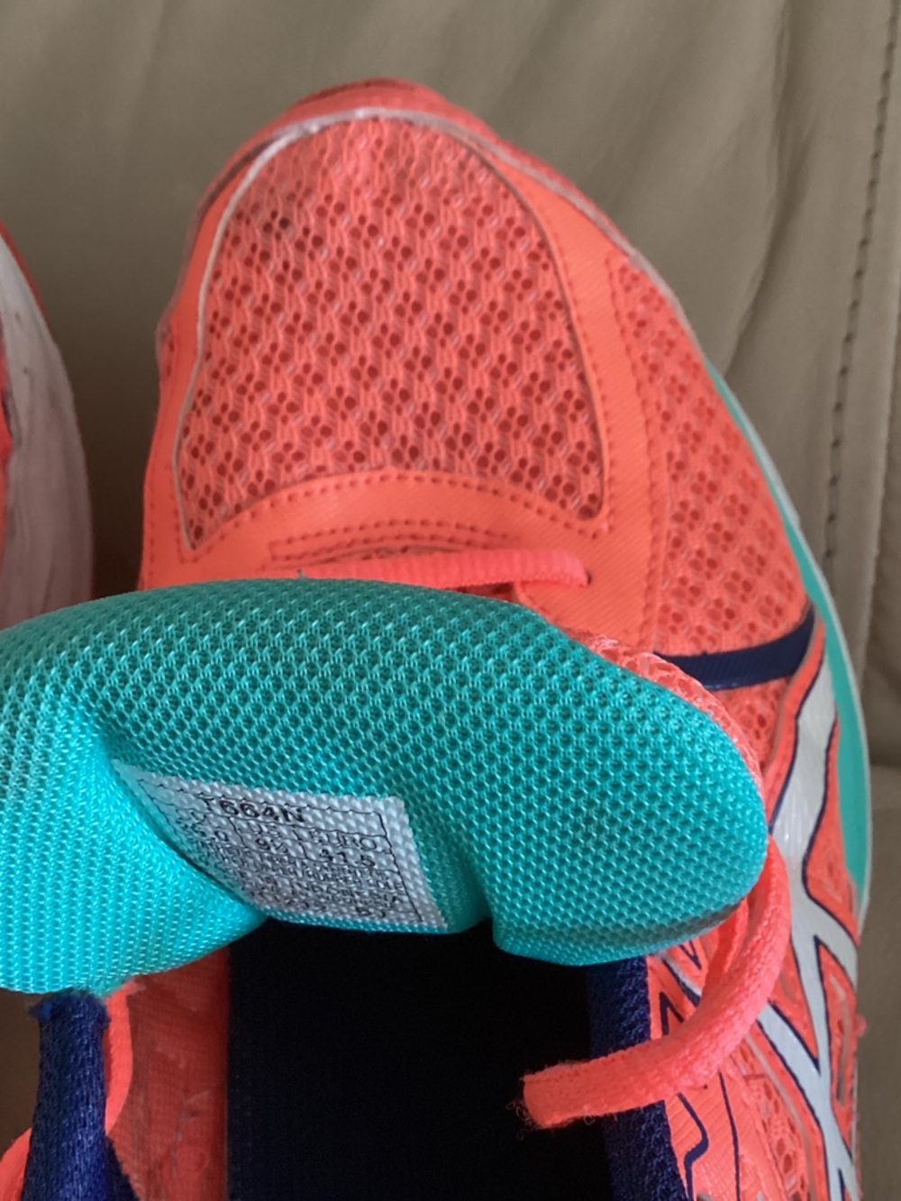 ASICS Women's Coral and Teal Athletic Running Shoes size 9.5 - Picture 7 of 7